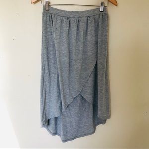 🌟 ASOS Light Grey Classic Soft Cotton High Low Wrap Skirt